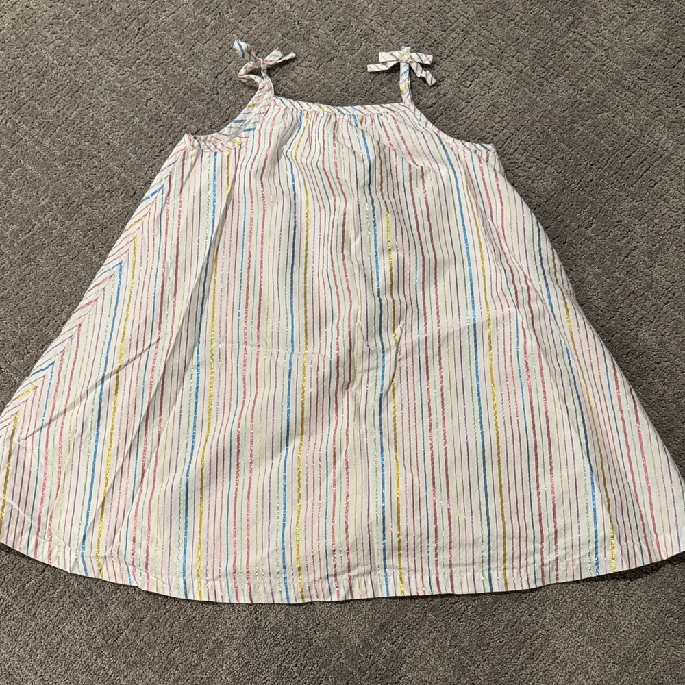 Hanna Andersson Striped Dress with Tie Straps - Size 120/6-7